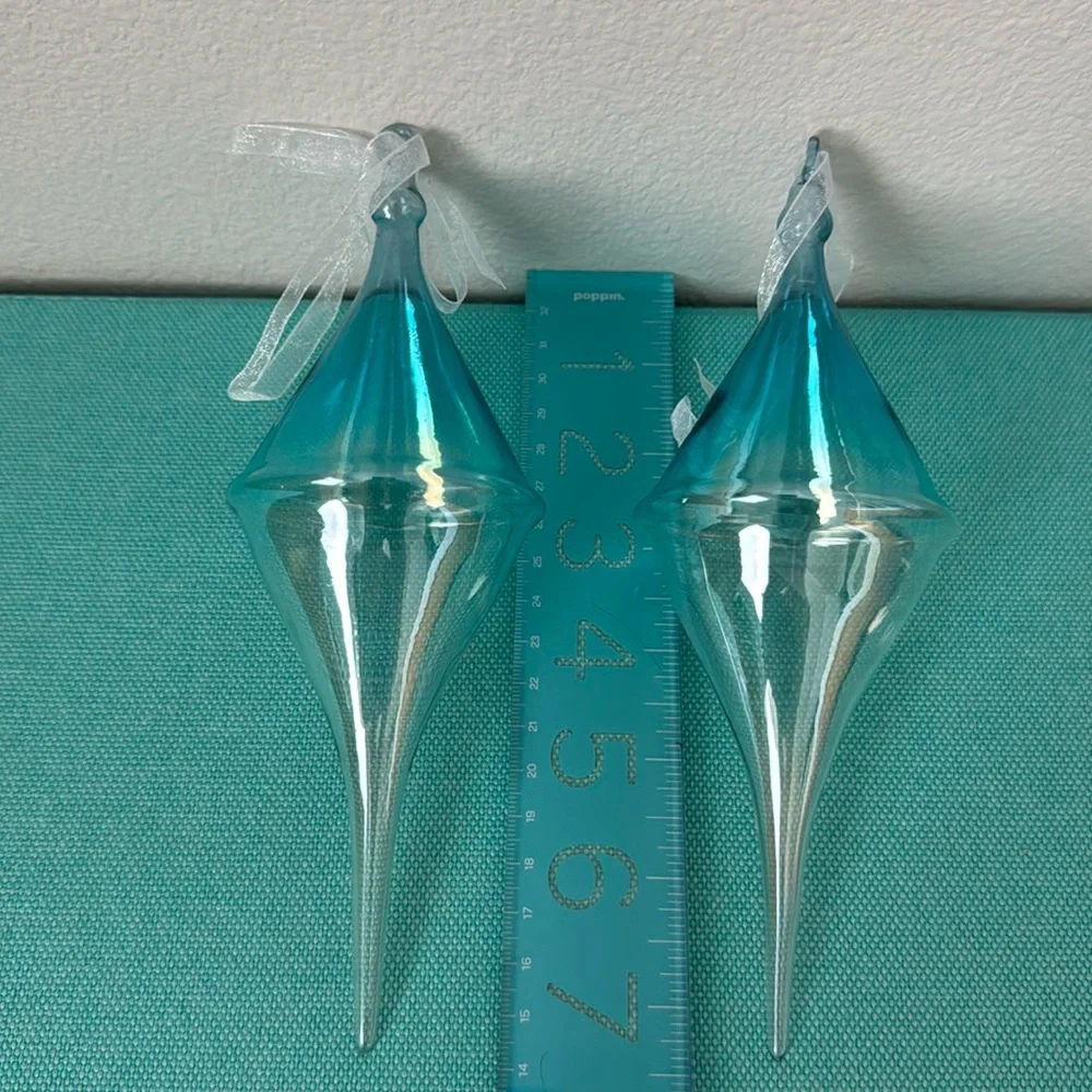 2 Turquoise Top Ornaments